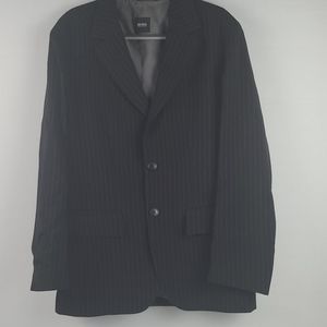 VINTAGE HUGO BOSS SUIT JACKET BLACK STRIPE 40S